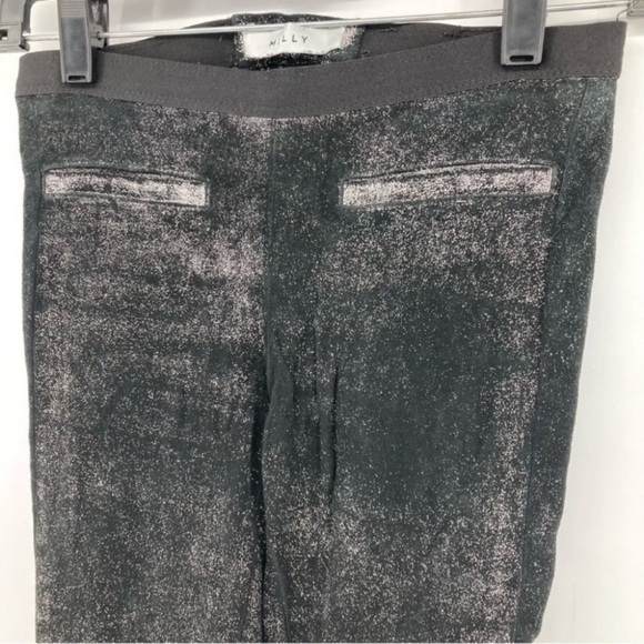 MILLY Shimmer Lambskin Leather
Raw Hem Pants - Picture 6 of 10